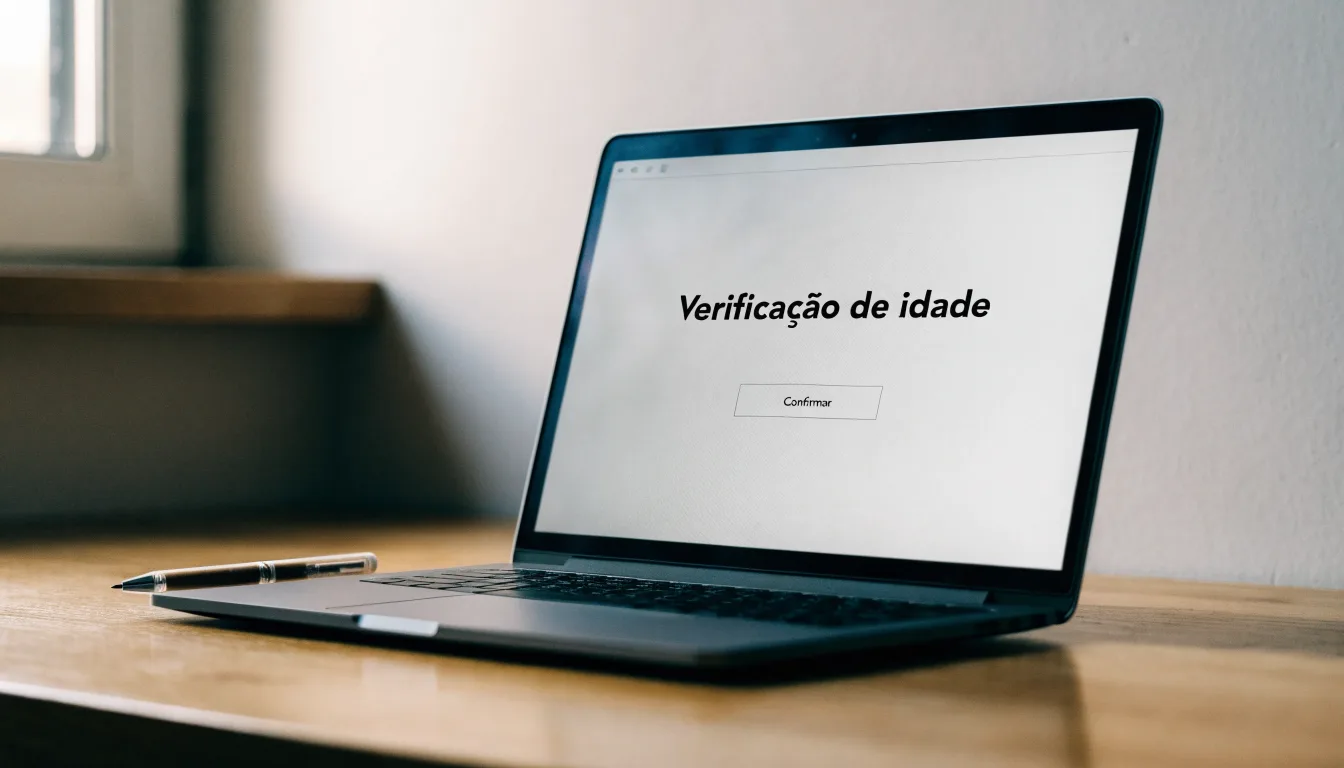 Uma folha de licença em papel com um selo vermelho, pousada numa secretária de madeira ao lado de uma caneta