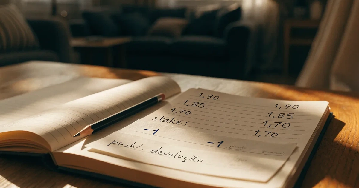 Um caderno aberto com cotas escritas à mão, uma calculadora e um lápis sobre uma mesa de madeira